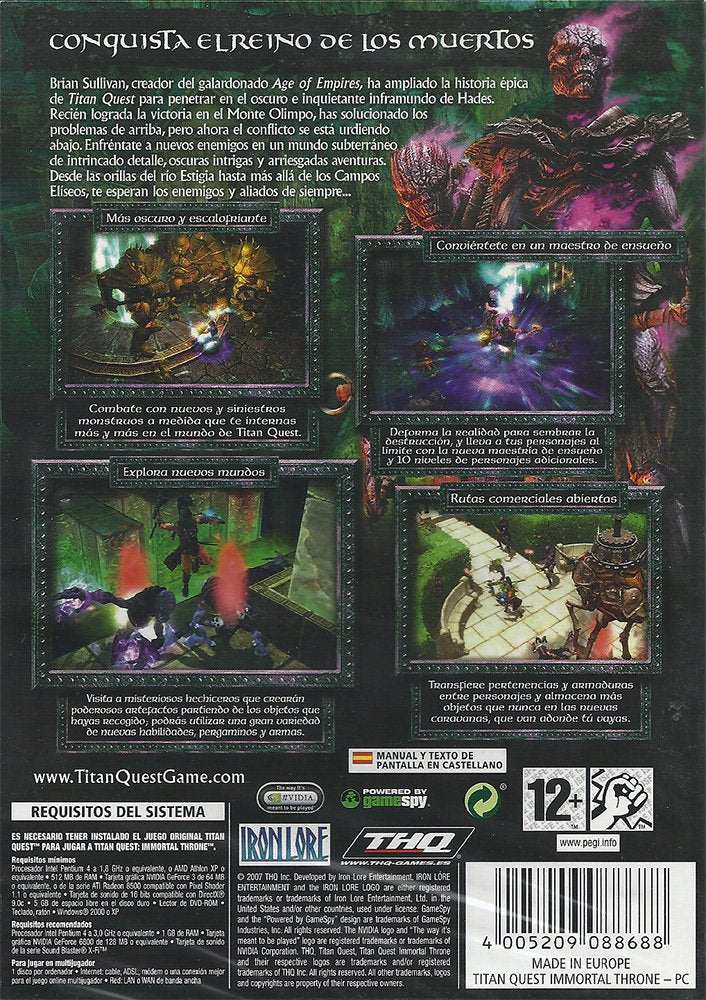 Titan Quest: Immortal Throne Pc Pal Esp - Nuevo Titan Quest: Immortal Throne Pc Pal Esp - Nuevo